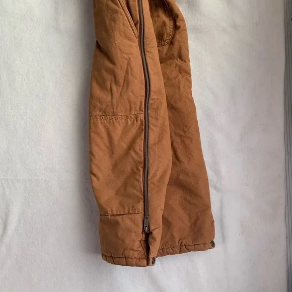 Walls Insulated Bib Overalls Canvas Youth Medium Tough Wear Brown - Picture 8 of 8